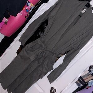 Elegant Gray Women's Robe housecoat long